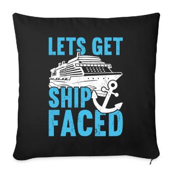 Croisière Croisière Vacances Croisière en famille - Housse de coussin décorative 45 x 45 cm - noir - Devant