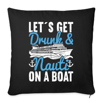 Croisière Croisière Vacances Croisière en famille - Housse de coussin décorative 45 x 45 cm - noir - Devant