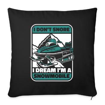 Je ne ronfle pas Je rêve d’être conducteur de motoneige - Housse de coussin décorative 45 x 45 cm - noir - Devant
