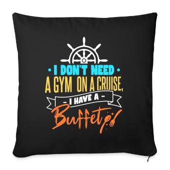 J’ai un buffet | Croisière amusante en croiseur - Housse de coussin décorative 45 x 45 cm - noir - Devant
