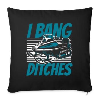 I Bang Ditches Snowmobile Snowmobile Drivers - Sofa pillowcase 17,3'' x 17,3'' (45 x 45 cm) - black - Front