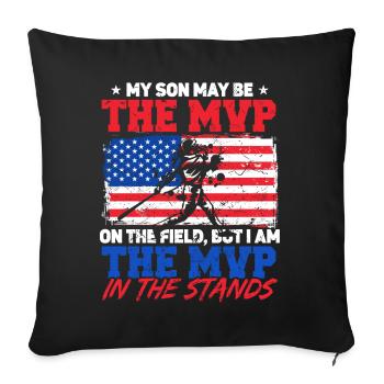 American Flag Baseball Dad - Sofa pillowcase 17,3'' x 17,3'' (45 x 45 cm) - black - Front