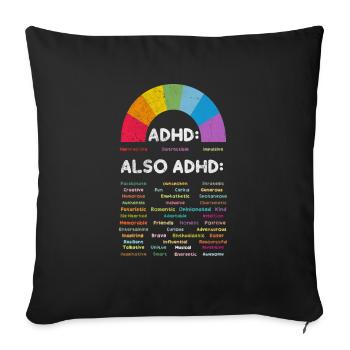 ADHD - Sofa pillowcase 17,3'' x 17,3'' (45 x 45 cm) - black - Front