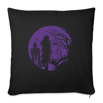 Goth goes over cemetery - Gothic Grufti - Sofa pillowcase 17,3'' x 17,3'' (45 x 45 cm) - black - Front