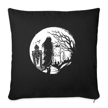 Goth goes over cemetery - Gothic Grufti - Sofa pillowcase 17,3'' x 17,3'' (45 x 45 cm) - black - Front