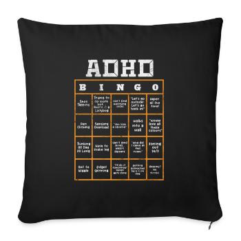 ADHD - Sofa pillowcase 17,3'' x 17,3'' (45 x 45 cm) - black - Front