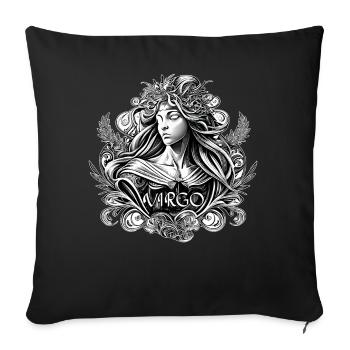 Horoscope du symbole astrologique du signe du zodiaque de la Vierge - Housse de coussin décorative 45 x 45 cm - noir - Devant