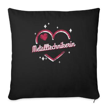 Schlosser Kollegin niedliches Herz - Sofakissenbezug 45 x 45 cm - Schwarz - Vorne