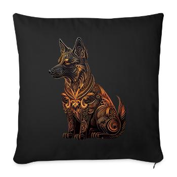 Dog Chinese Zodiac Lunar Year Animal Lover - Sofa pillowcase 17,3'' x 17,3'' (45 x 45 cm) - black - Front