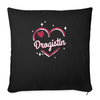 Apotheker Kollegin niedliches Herz Drogistin - Sofakissenbezug 45 x 45 cm - Schwarz - Vorne