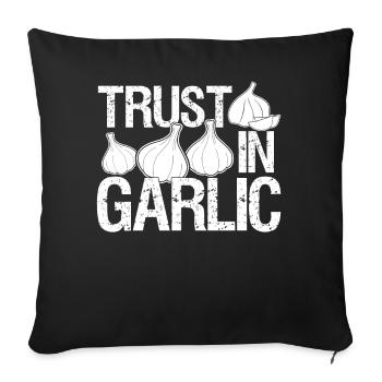 Trust in Garlic Garlic Clove - Sofa pillowcase 17,3'' x 17,3'' (45 x 45 cm) - black - Front