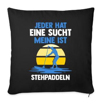 Stand Up Paddeling - Sofakissenbezug 45 x 45 cm - Schwarz - Vorne