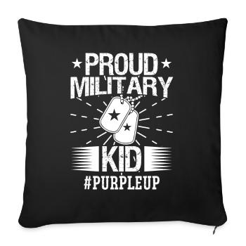 Soldier Proud Military Kid #purpleup Military Army - Sofa pillowcase 17,3'' x 17,3'' (45 x 45 cm) - black - Front