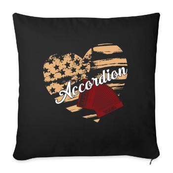 Accordion Accordion Flag - Sofa pillowcase 17,3'' x 17,3'' (45 x 45 cm) - black - Front