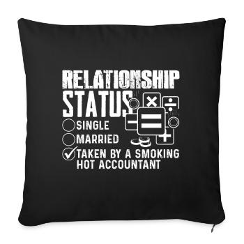 Accountant Accountant Relationship Status - Sofa pillowcase 17,3'' x 17,3'' (45 x 45 cm) - black - Front