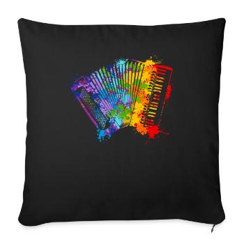 Splash Accordion Musician Accordionist - Sofa pillowcase 17,3'' x 17,3'' (45 x 45 cm) - black - Front