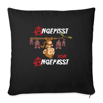 Angepisst von Angepasst Rebell Be Different Affe - Sofakissenbezug 45 x 45 cm - Schwarz - Vorne