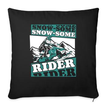 Snow Some Rider Snowmobile Snowmobile Drivers - Sofa pillowcase 17,3'' x 17,3'' (45 x 45 cm) - black - Front
