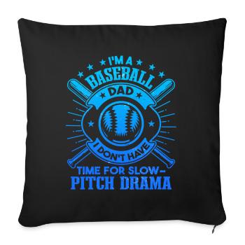 Fathers Day Baseball Dad - Sofa pillowcase 17,3'' x 17,3'' (45 x 45 cm) - black - Front