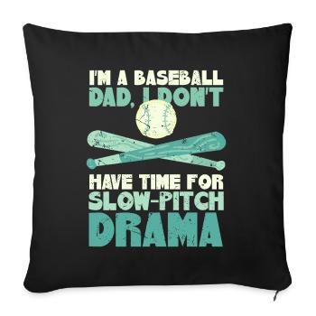 Baseball Dad Father's Day - Sofa pillowcase 17,3'' x 17,3'' (45 x 45 cm) - black - Front