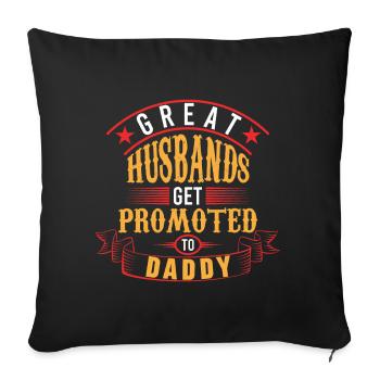 Super husband for future father - Sofa pillowcase 17,3'' x 17,3'' (45 x 45 cm) - black - Front