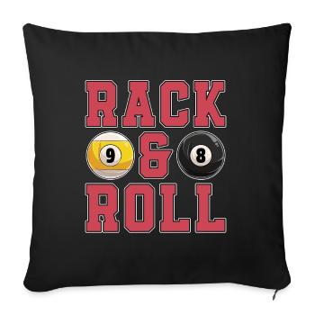 Cue Sports Rack & Roll Billiard Ball Pool Player - Sofakissenbezug 45 x 45 cm - Schwarz - Vorne