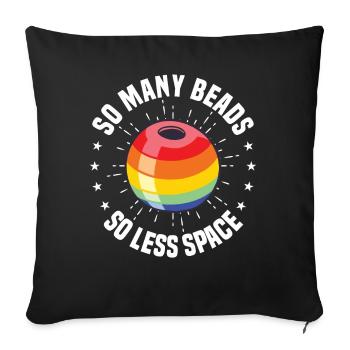 Perle Perle Broderie Bijoutier Fabricant de bijoux - Housse de coussin décorative 45 x 45 cm - noir - Devant