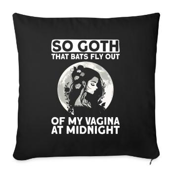 Goth gothique chauves-souris vagin dicton - Housse de coussin décorative 45 x 45 cm - noir - Devant