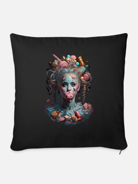 Candycore Aesthetic für Naschkatze - Sofakissenbezug 45 x 45 cm - Schwarz