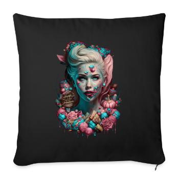 Candycore Aesthetic pour ceux qui ont la dent sucrée - Housse de coussin décorative 45 x 45 cm - noir - Devant