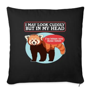 Panda roux Panda roux | Cadeau Pandas Rouges - Housse de coussin décorative 45 x 45 cm - noir - Devant