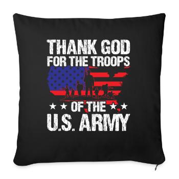 Soldier Thank God For Troops Of US Army Military - Sofa pillowcase 17,3'' x 17,3'' (45 x 45 cm) - black - Front