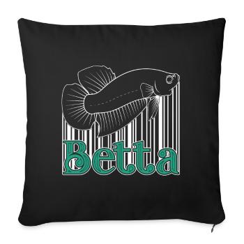 Betta Fish Betta Fish Vintage - Sofa pillowcase 17,3'' x 17,3'' (45 x 45 cm) - black - Front
