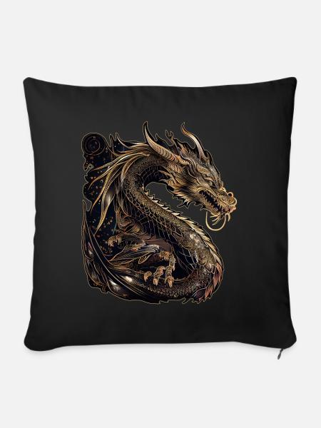 Chinese Dragon Zodiac Spirit Animal Astrology - Sofakissenbezug 45 x 45 cm - Schwarz