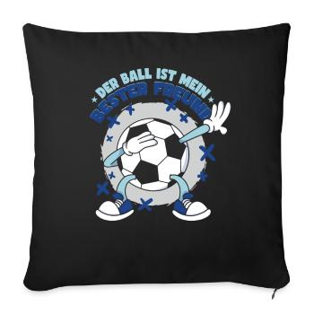 Fußball Dab Kinder Fußballspieler Sprüche - Sofakissenbezug 45 x 45 cm - Schwarz - Vorne