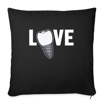 Love Dental Laboratory Dental Laboratory Dental Technician - Sofa pillowcase 17,3'' x 17,3'' (45 x 45 cm) - black - Front