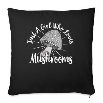 Mushroom Picker Mushroom Mushroom Hunters Mushroom Lovers Mushroom Farm - Sofa pillowcase 17,3'' x 17,3'' (45 x 45 cm) - black - Front