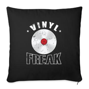 Disque vinyle Freak Enregistrement Musique - Housse de coussin décorative 45 x 45 cm - noir - Devant