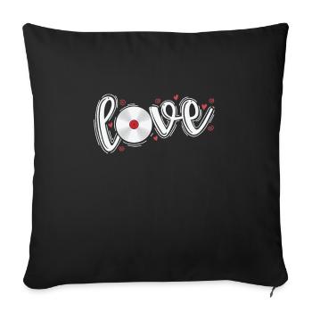 Love Vinyl Record Music Record - Sofa pillowcase 17,3'' x 17,3'' (45 x 45 cm) - black - Front
