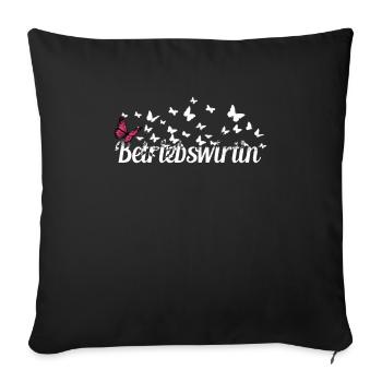 BWL Kollegin Schmetterlinge Betriebswirtin - Sofakissenbezug 45 x 45 cm - Schwarz - Vorne