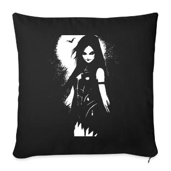 Dark Art Occult Gothic Batcave Girl Post Punk Bat - Sofa pillowcase 17,3'' x 17,3'' (45 x 45 cm) - black - Front