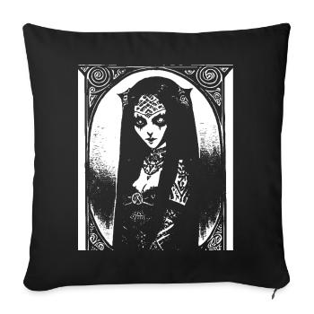 Dark Art Occult Gothic Batcave Girl Post Punk Bat - Sofa pillowcase 17,3'' x 17,3'' (45 x 45 cm) - black - Front