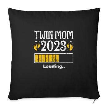 Grossesse - Housse de coussin décorative 45 x 45 cm - noir - Devant