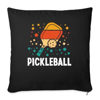 Pickleball - Sofakissenbezug 45 x 45 cm - Schwarz - Vorne