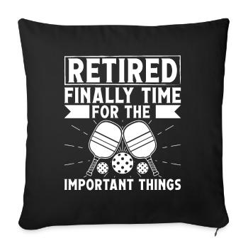 Retiré enfin Il est temps pour l’important - Housse de coussin décorative 45 x 45 cm - noir - Devant