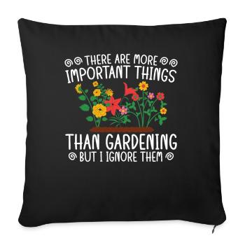 Choses importantes que le jardinage que j’ignore - Housse de coussin décorative 45 x 45 cm - noir - Devant