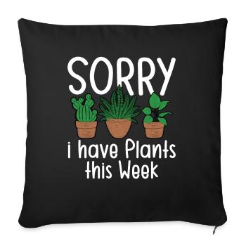 Désolé, j’ai des plantes cette semaine - Housse de coussin décorative 45 x 45 cm - noir - Devant