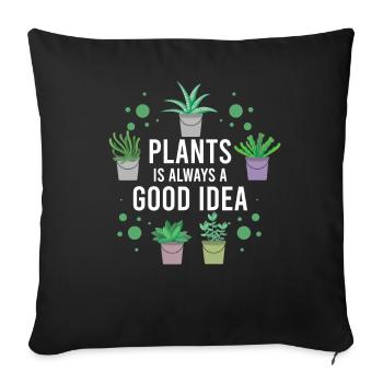 Nous plante toujours une bonne idée - Housse de coussin décorative 45 x 45 cm - noir - Devant