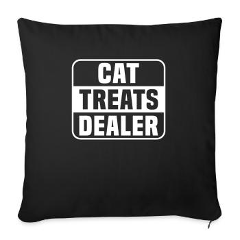 Concessionnaire de friandises pour chats - Housse de coussin décorative 45 x 45 cm - noir - Devant