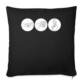 Kpop Doigt Musique pop coréenne K-Pop - Housse de coussin décorative 45 x 45 cm - noir - Devant